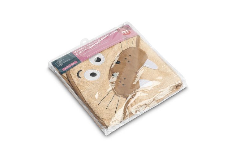 Sensillo, Water Friends, husa de baie moale cu aplicatie 3D, Morsa, bej, 100-100 cm