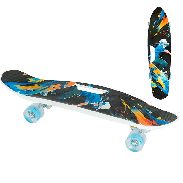 Smiki, Baiat, placa skateboard de tip fish cu roti LED