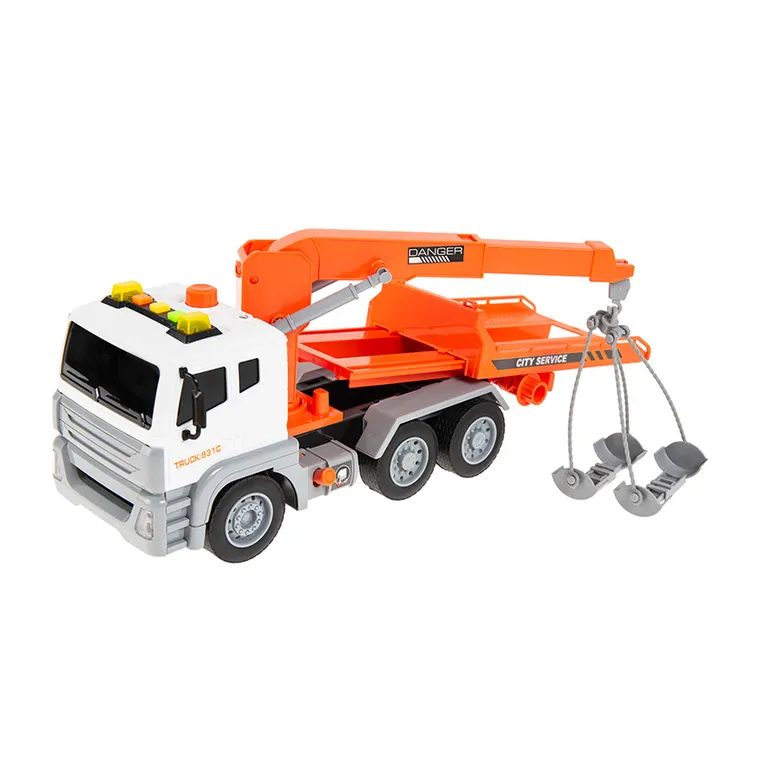 Smiki, Camion de tractare, vehicul, cu lumini si sunete, portocaliu, 1:12