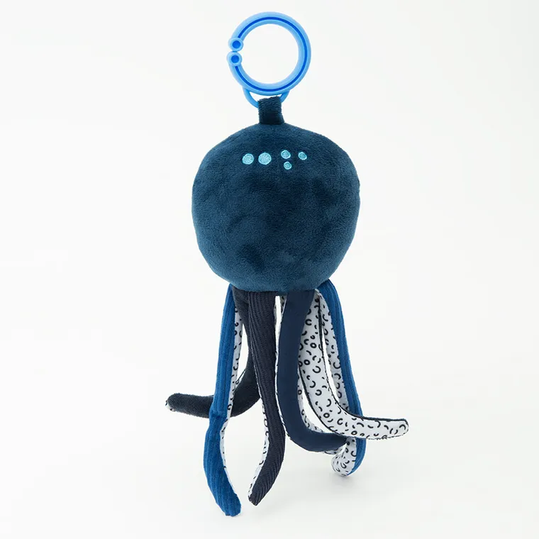 Smiki, Caracatita, jucarie de plus cu agatatoare, albastru, 24 cm