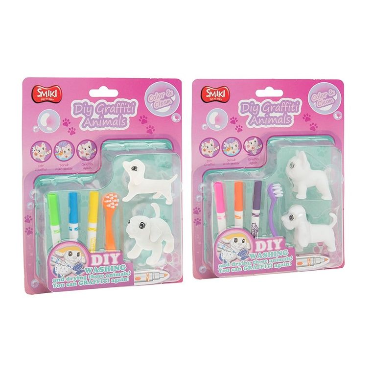 Smiki, Color & Clean, Catelusi, figurine lavabile de pictat, 1 buc.