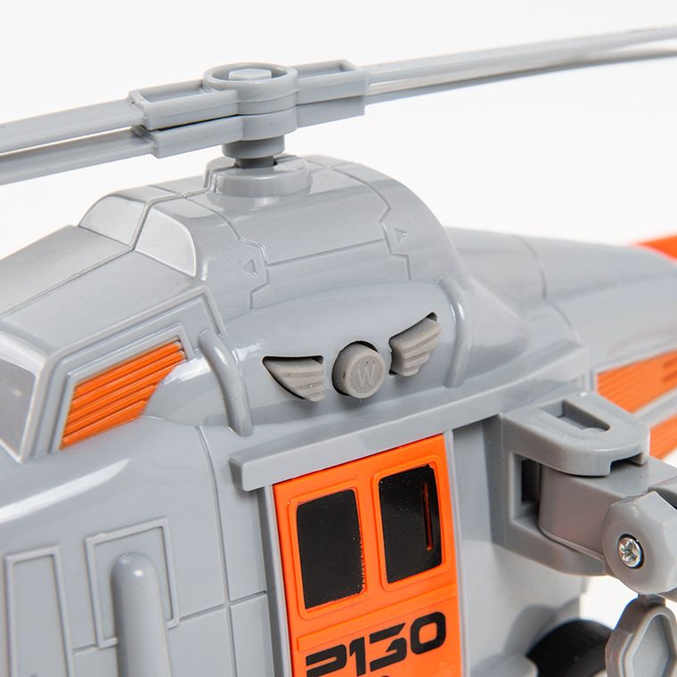 Smiki, Elicopter, cu lumini si sunete, gri, 1:20