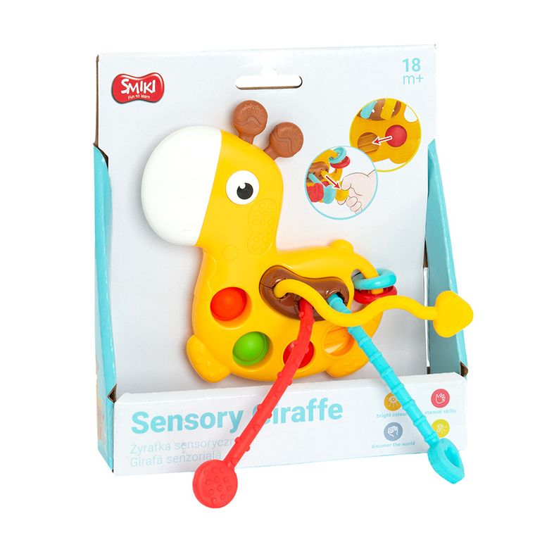 Smiki, Girafa, jucarie senzoriala, pull string