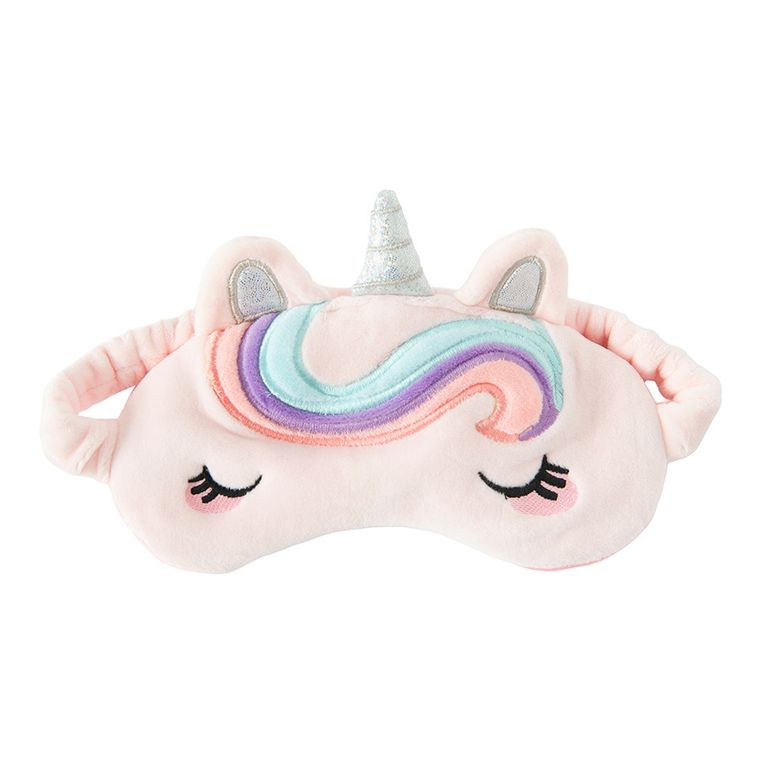 Smiki, Glow Girl, geanta de cosmetice din plus cu masca de dormit, unicorn