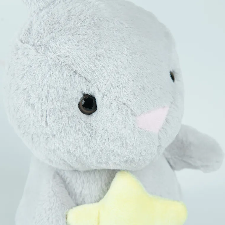 Smiki, Iepuras cu steluta, jucarie de plus, gri, 25 cm