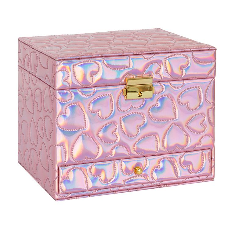 Smiki, Inimioare, cutie de bijuterii, roz