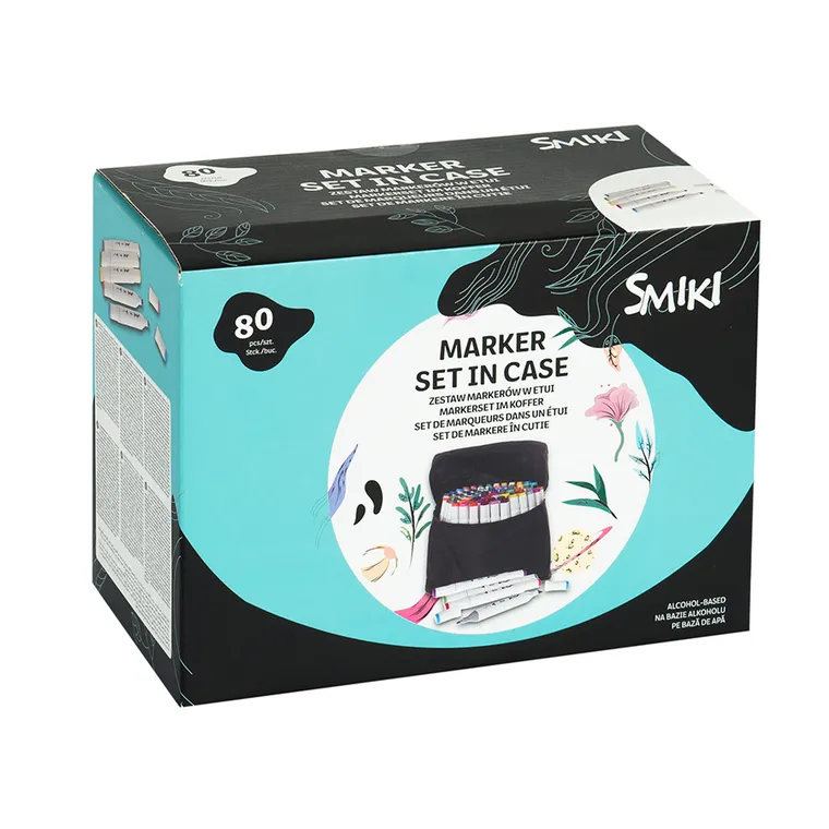 Smiki, markere in trusa, 80 culori