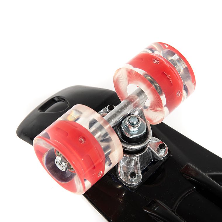Smiki, placa skateboard tip fish cu roti LED, negru