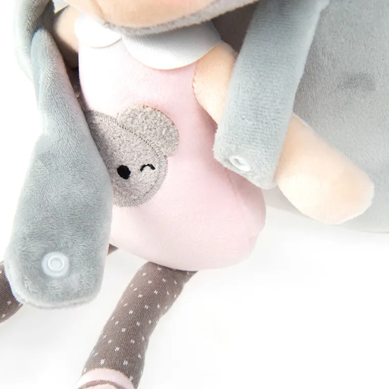 Smiki, rucsac cu papusa detasabila, gri