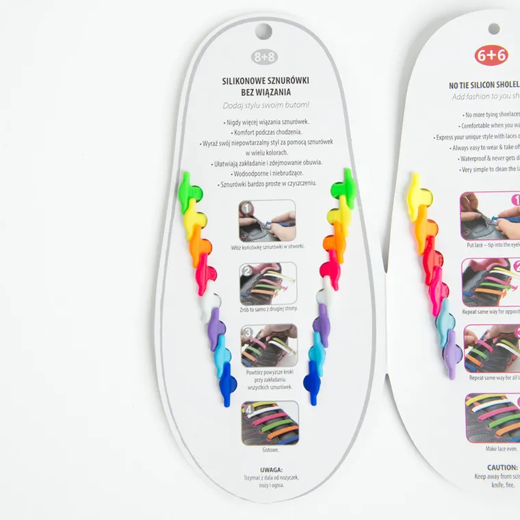 Smiki, sireturi din silicon fara legare, 8+8 colorate