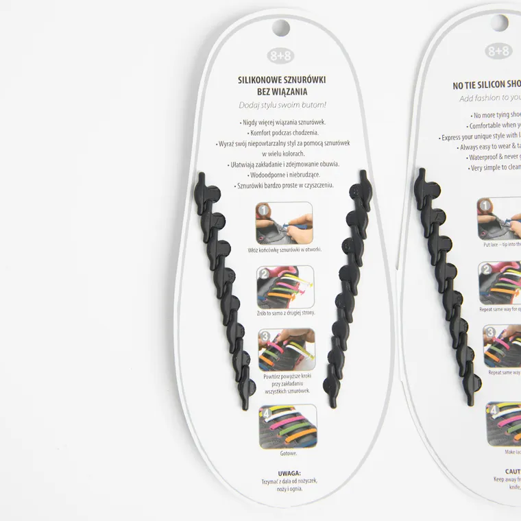 Smiki, sireturi din silicon fara legare, 8+8 negru