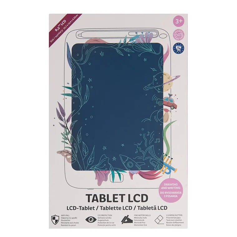 Smiki, tableta grafica cu ecran LCD, roz, 8,5"