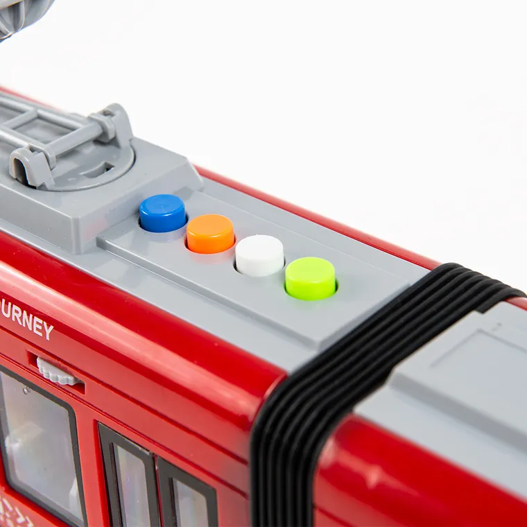 Smiki, Troleibuz, vehicul cu lumini si sunete, rosu, 1:16