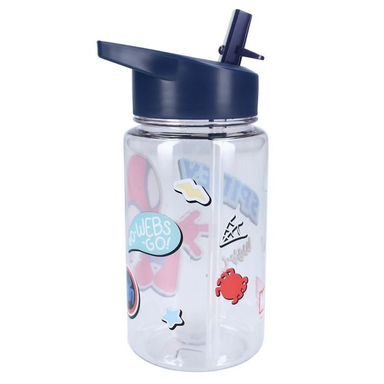 Spidey, Drink Up, sticla da apa cu pai, albastru, 450 ml
