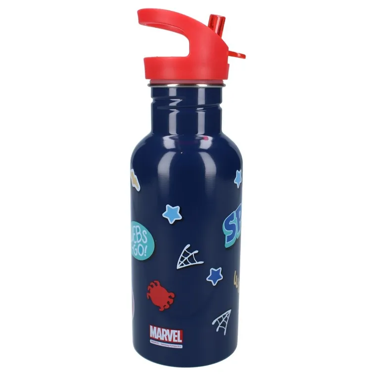 Spidey, Take A Sip, sticla da apa cu pai, albastru, 500 ml