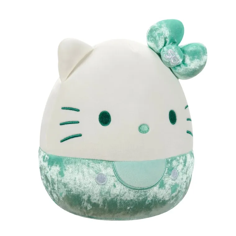 Squishmallows, Hello Kitty, jucarie de plus, editie speciala, velvet verde, 20 cm