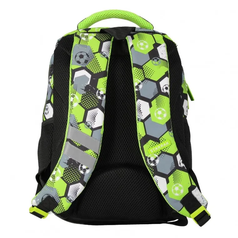 Starpak, rucsac pentru scoala, cu 3 compartimente, Football Green