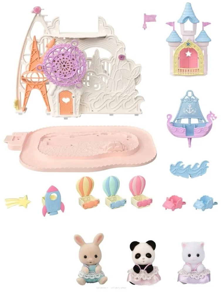 Sylvanian Families, Baby Amusement Park, Parc de distractii, set cu figurine, 5537