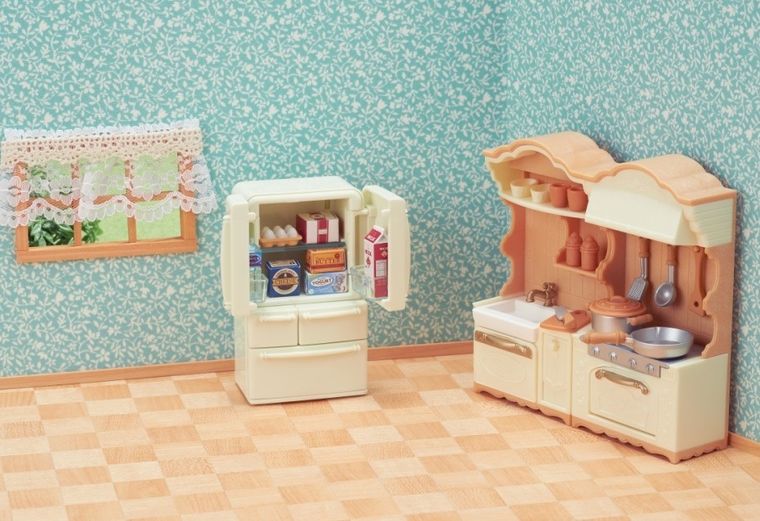 Sylvanian Families, Bucatarie rustica cu frigider, 5341