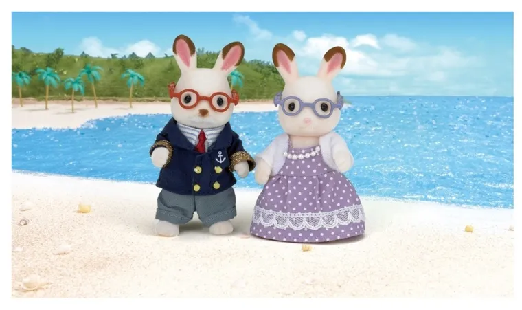 Sylvanian Families, Bunicii iepurasi cu urechiuse de ciocolata, set de figurine, 5190