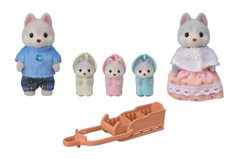 Sylvanian Families, Familia de catelusi Husky, set de figurine, 5636