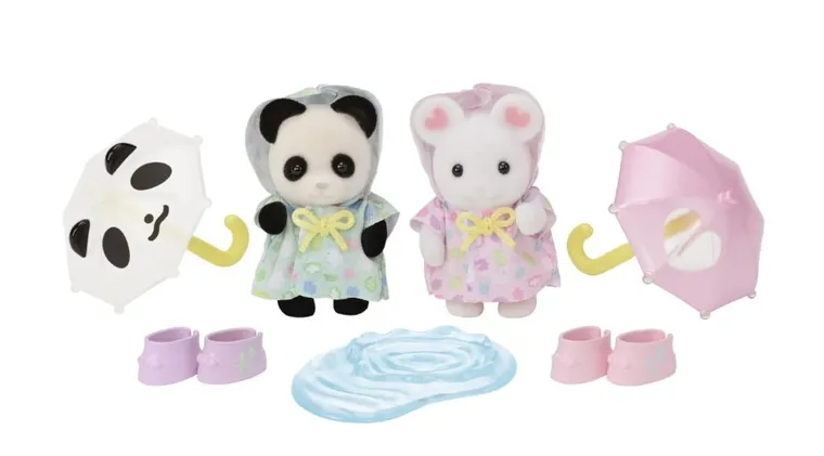 Sylvanian Families, Plimbare cu umbrele, set de figurine, 5748