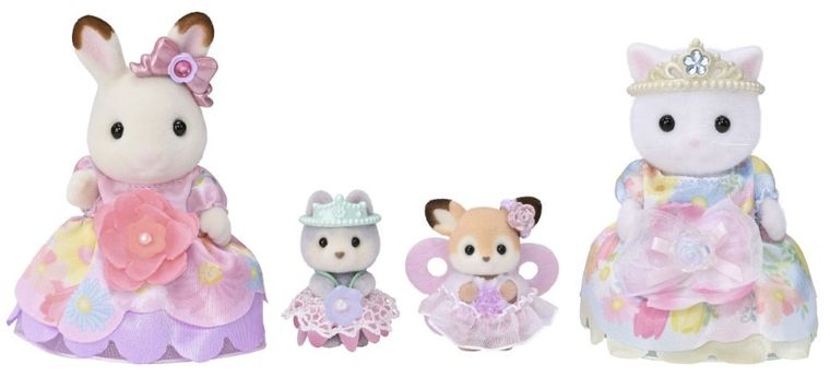 Sylvanian Families, Printese cu tinute inflorate, set de figurine, 5809