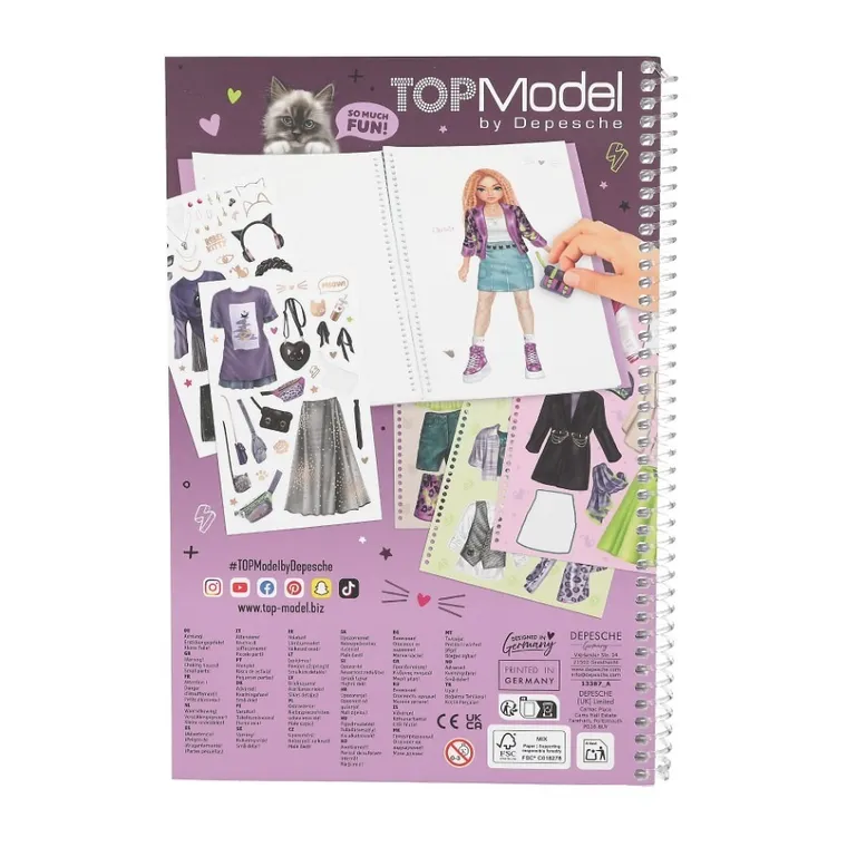 Top Model, Rebel Kitty, Dress me up cu stickere, set creativ