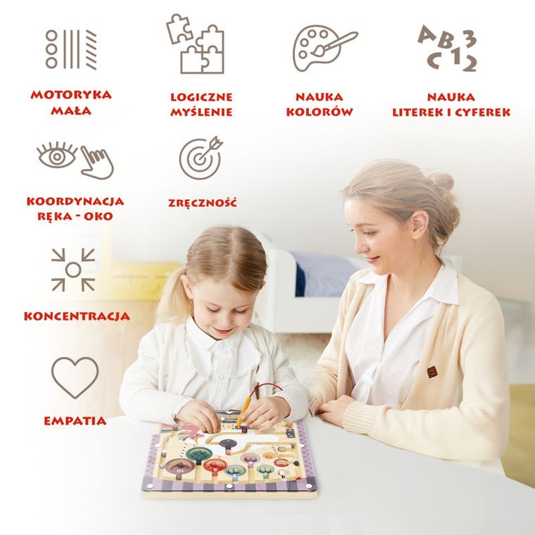 Topbright, Labirint magnetic Unicorn fantastic, 36 luni