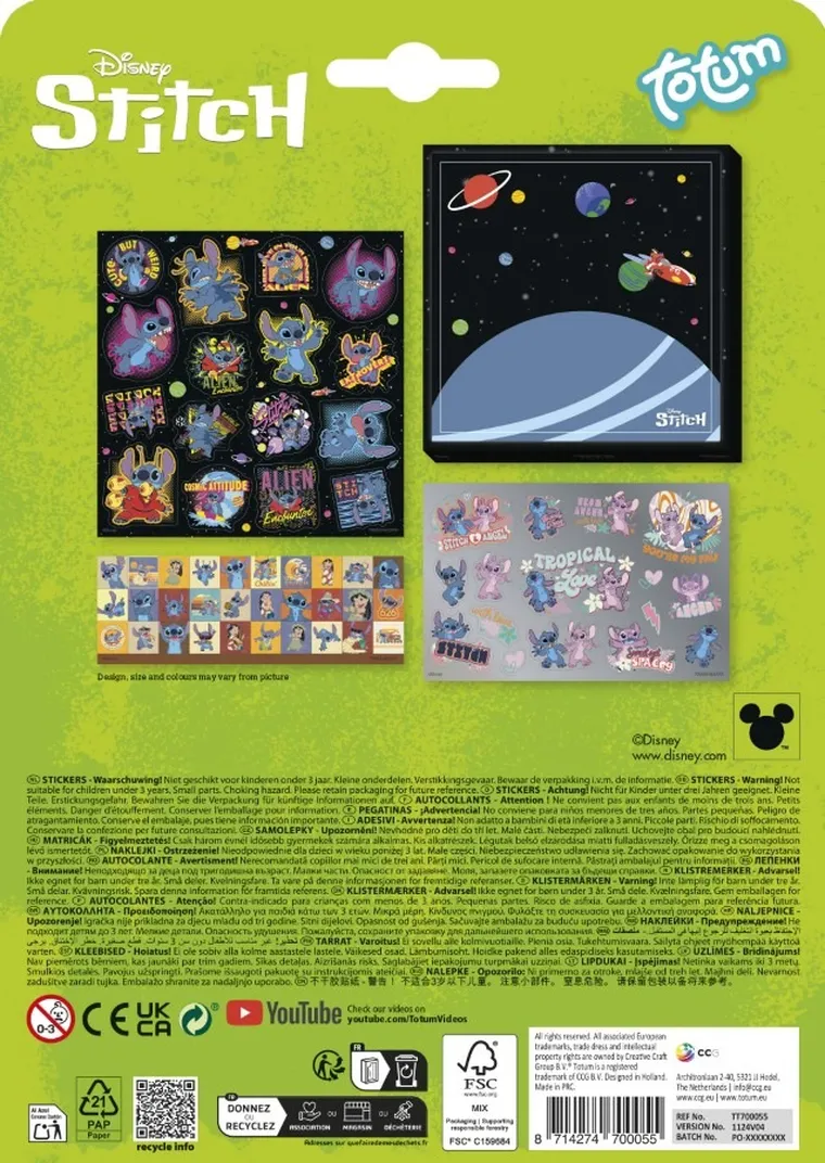Totum, Lilo si Stitch, set de stickere cu imagine de fundal