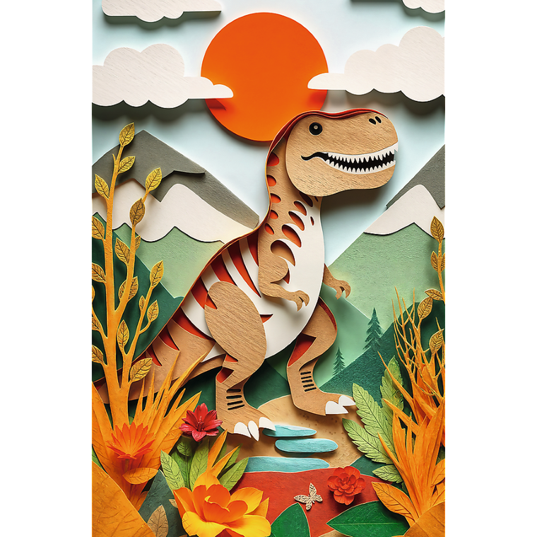 Trefl, 40 Years, Paper Art: Dinozaur, puzzle, 160 piese