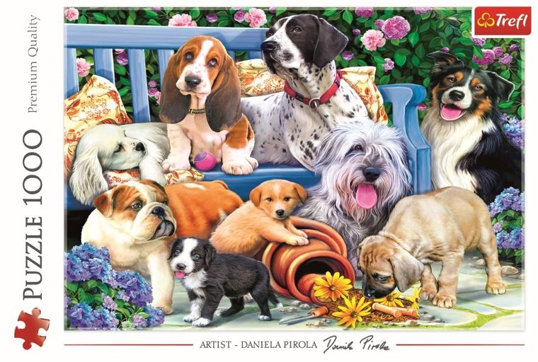 Trefl, Caini in gradina, puzzle, 1000 piese