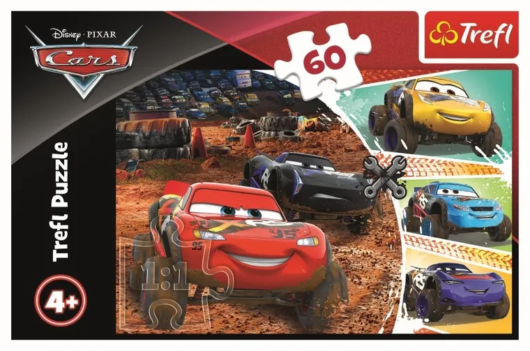 Trefl, Cars 3, Lightning McQueen cu prietenii, puzzle, 60 piese