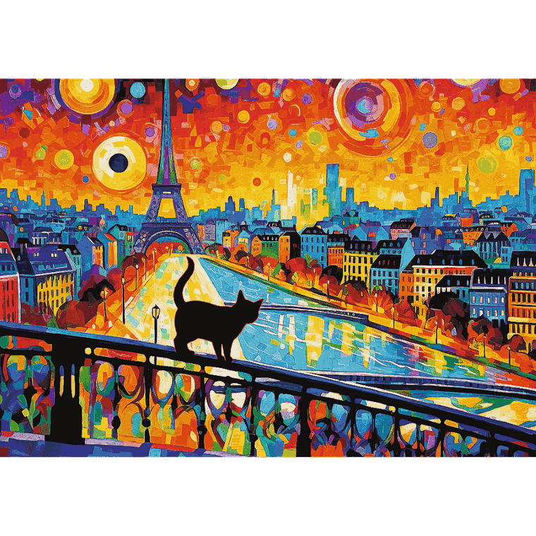 Trefl, Cat in Paris, Grateful Licensing with Fee, puzzle, 1000 piese
