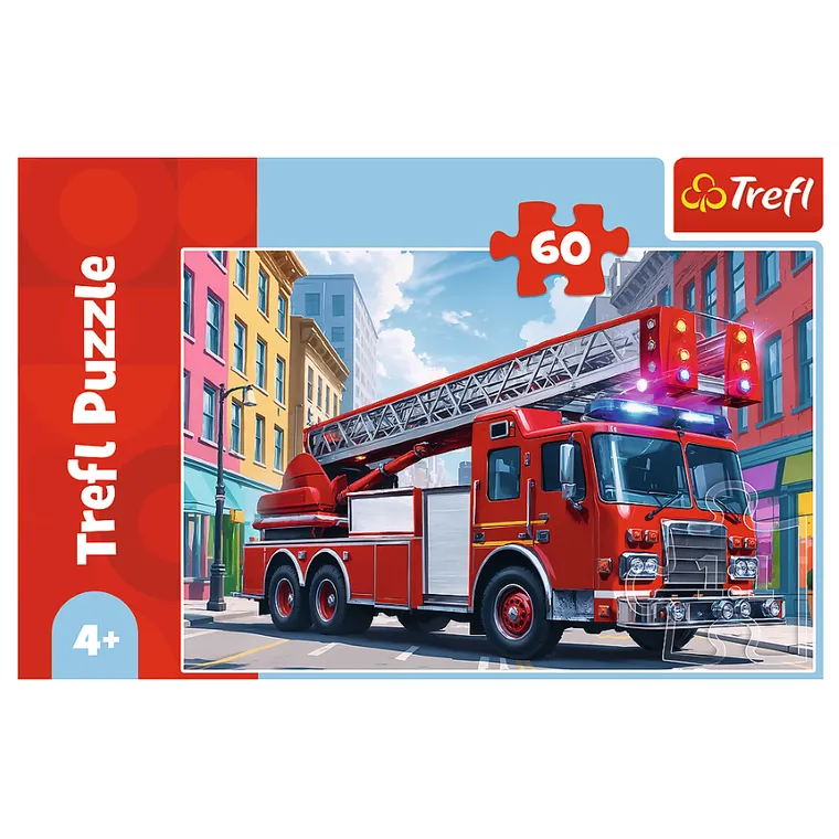 Trefl, Fire Truck, puzzle, 60 piese