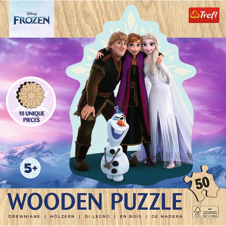 Trefl, Frozen 2, puzzle din lemn, 50 piese