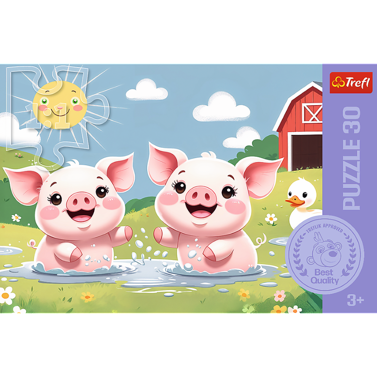 Trefl, Happy Piggies, puzzle, 30 piese
