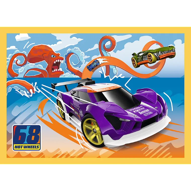 Trefl, Hot Wheels, puzzle 4w1