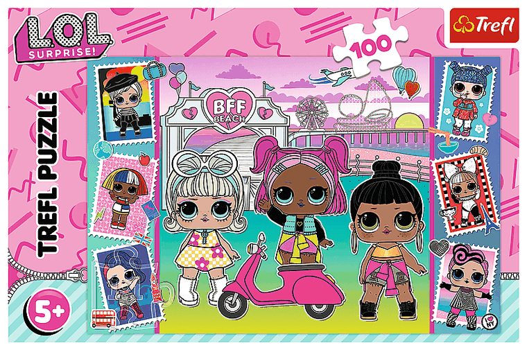 Trefl, L.O.L. Surprise, Imagini cu papusi, puzzle, 100 elemente