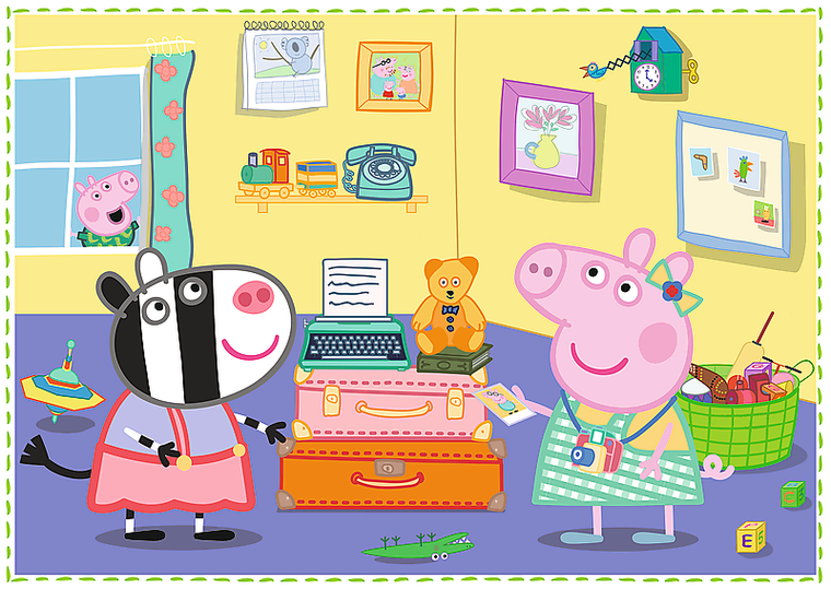 Trefl, Peppa Pig, Amintiri din vacanta, puzzle 4in1, 71 piese