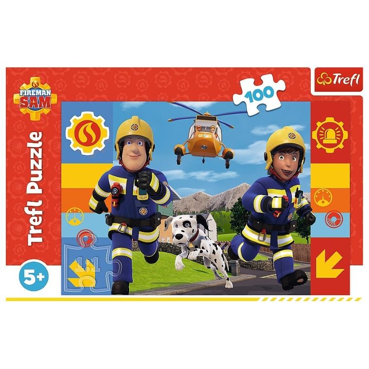 Trefl, Pompierul Sam, puzzle, 100 piese
