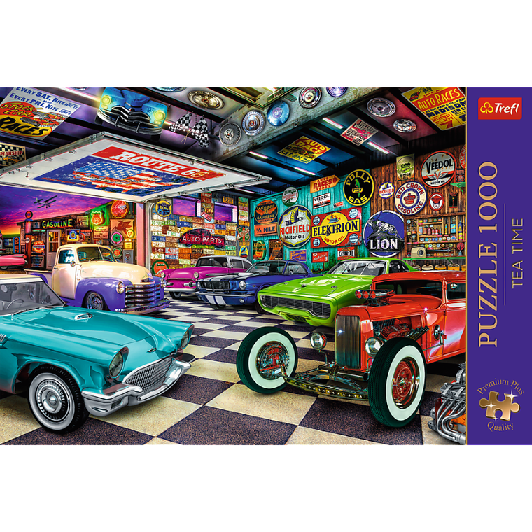 Trefl, Premium Plus, Tea Time, Car collector's garage, puzzle, 1000 piese