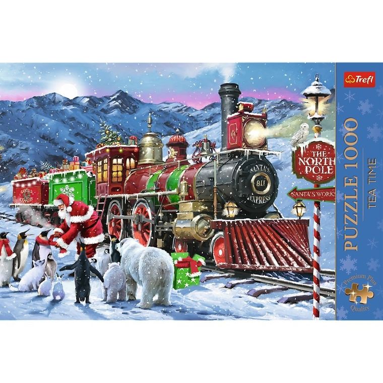 Trefl, Tea Time: Christmas Train, puzzle, 1000 piese