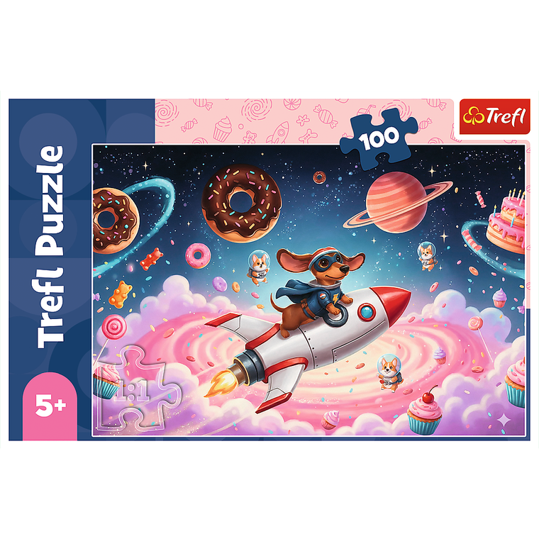 Trefl, Teckel pe o racheta, puzzle, 100 piese