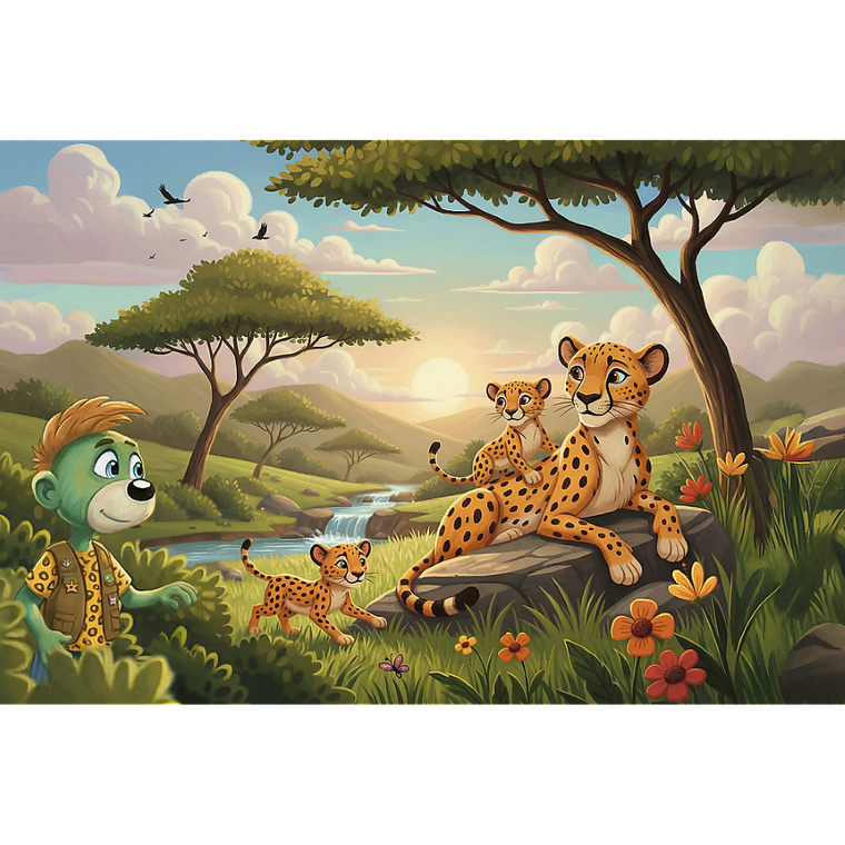 Trefl, Trefliks, Inspired By Nature, Ghepardi, puzzle, 100 piese