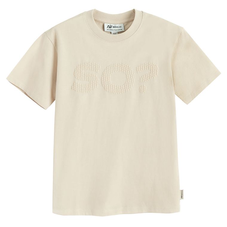 Tricou bej cu croiala relaxed NOWEAR