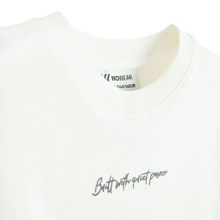 Tricou off-white brodat NOWEAR