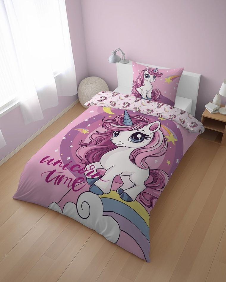 Unicorn, set lenjerie de pat single, 160-200 cm