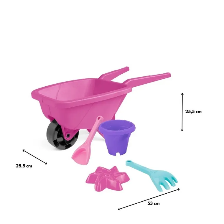 Wader, Happy Summer, roaba cu accesorii de nisip, roz