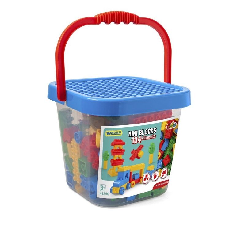 Wader, Mini Blocks, cuburi in galetusa, 134 elemente